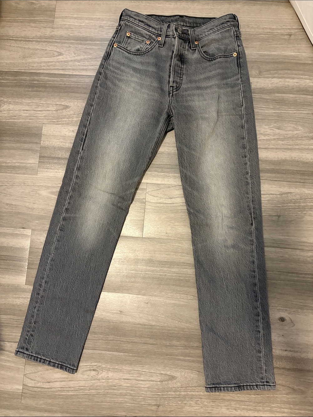 Levi's 501 Women's Straight Leg Grey Washed Jeans